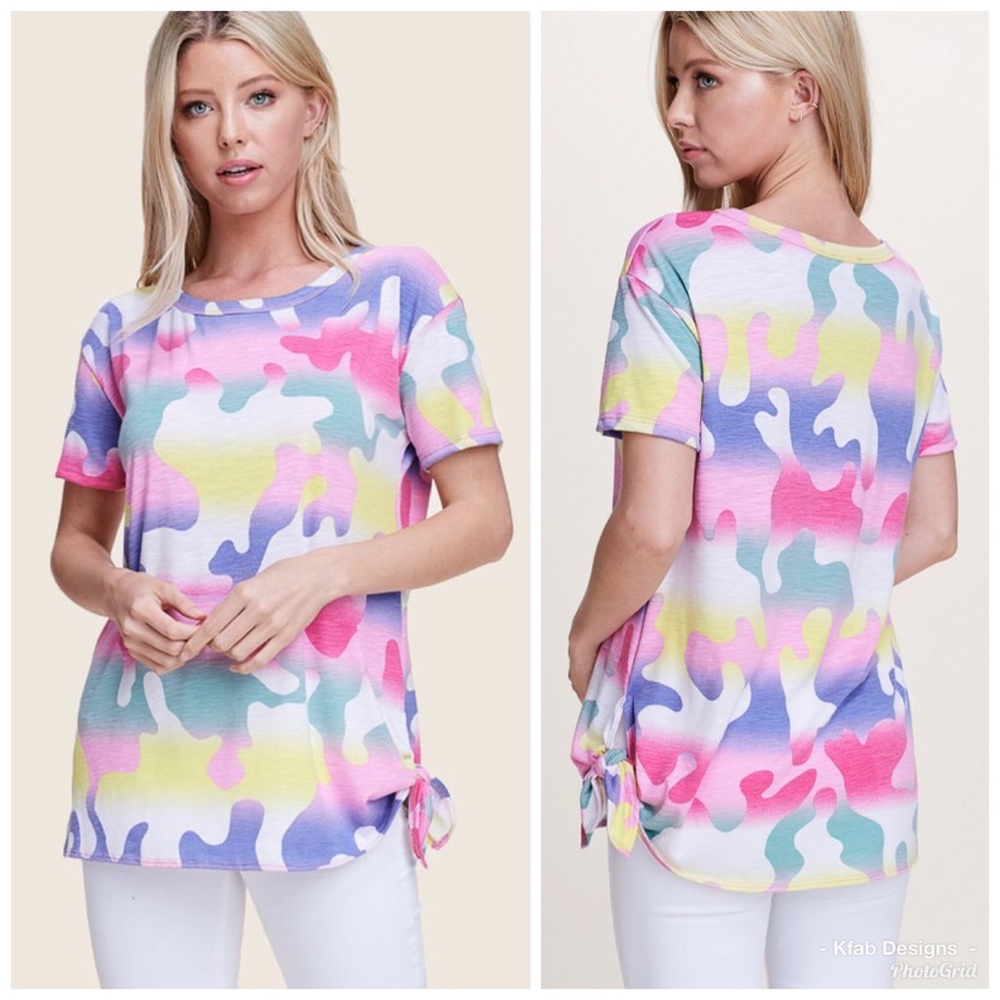 💕LAST 1! Pastel Side Tie French Terry Tunic! - Picture 1 of 3